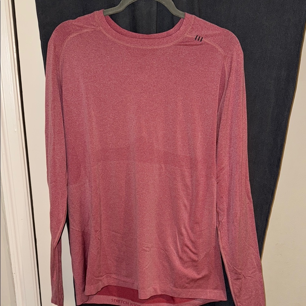 Lululemon Light Red Long Sleeve Athletic Shirt